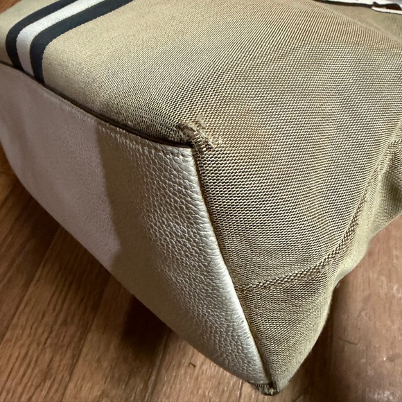 Coach Beige and Cream Stripe Tote - Picture 10 of 11